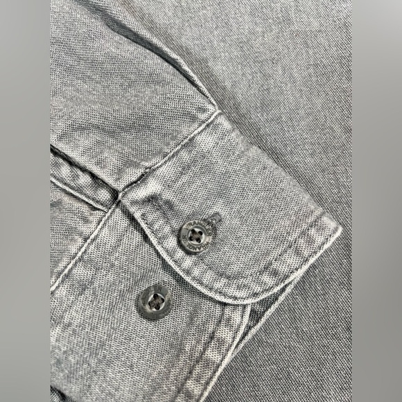 WRANGLER Men’s Authentics Long Sleeve Classic Button Down Gray Small Western - Picture 9 of 14